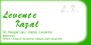 levente kazal business card